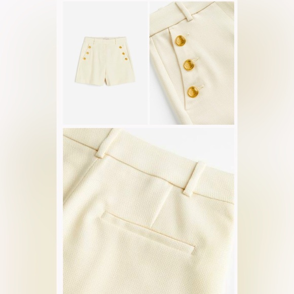 H&M textured shorts new with tags SIZE 14 beige in color - Picture 2 of 4